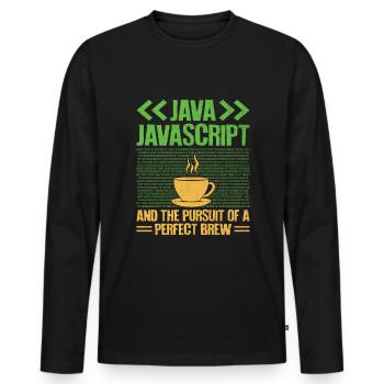 Café Codage Programmeur Codeur Développeur Nerd Coff - T-shirt manches longues Premium bio Homme - noir - Devant - Nico (187cm)