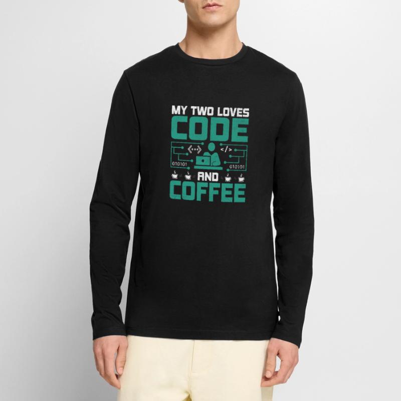 Café Codage Programmeur Codeur Développeur Nerd Coff T-shirt manches longues Premium bio Homme