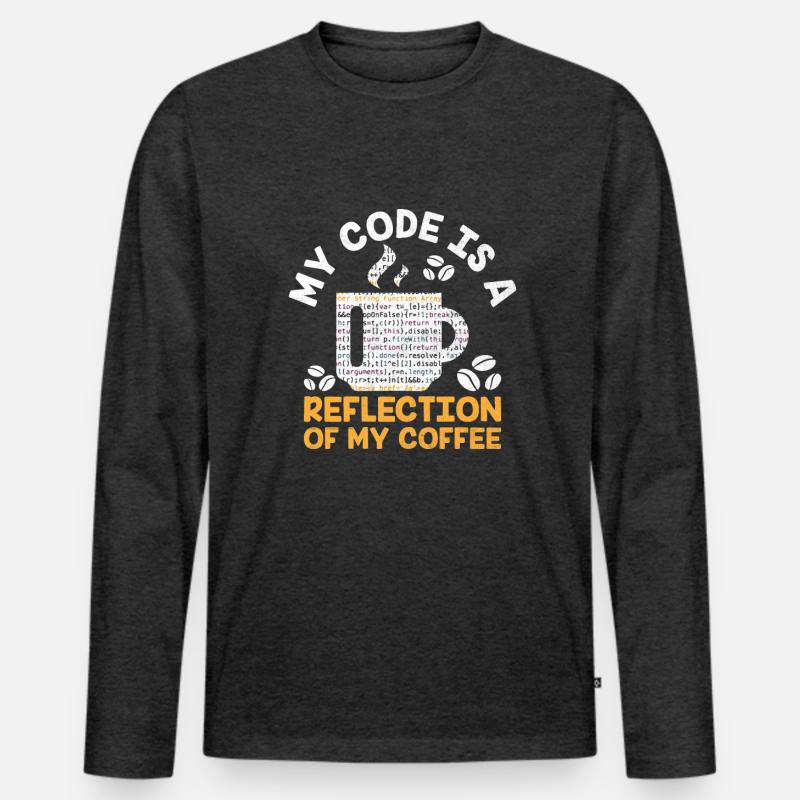 Café Codage Programmeur Codeur Développeur Nerd Coff T-shirt manches longues Premium bio Homme