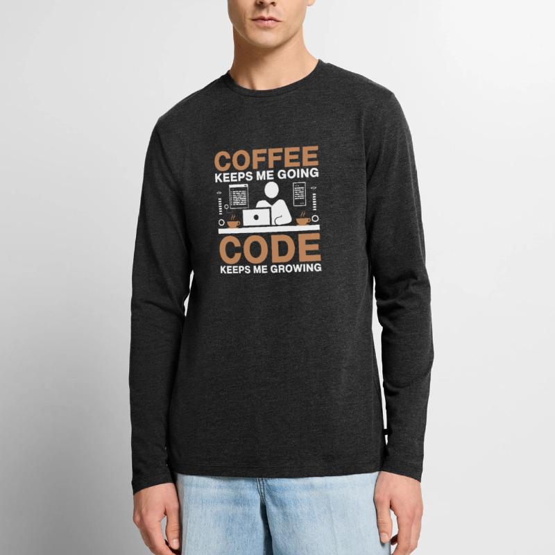 Kaffee-Codierung Programmierer Programmierer Entwickler Nerd Coff Männer Premium Bio Langarmshirt