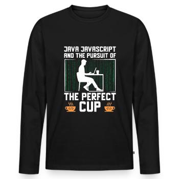 Café Codage Programmeur Codeur Développeur Nerd Coff - T-shirt manches longues Premium bio Homme - noir - Devant - Nico (187cm)