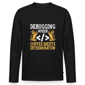 Café Codage Programmeur Codeur Développeur Nerd Coff - T-shirt manches longues Premium bio Homme - noir - Devant - Nico (187cm)