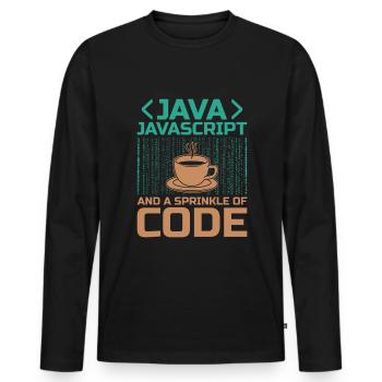 Coffee Coding Programmer Coder Developer Nerd Coff - Men's Premium Organic Long Sleeve Shirt - black - Front - Nico (187cm)