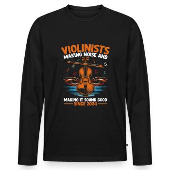 Geiger, die Lärm machen und es gut klingen lassen s - Männer Premium Bio Langarmshirt - Schwarz - Vorne - Nico (187cm)