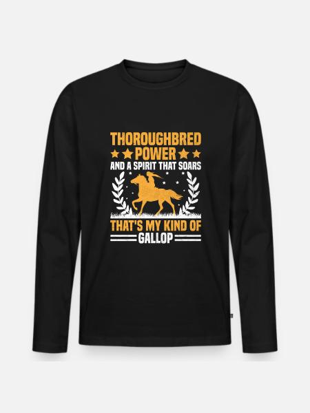 Vollblut Pferderennen Reiten Reiterpferde - Männer Premium Bio Langarmshirt - Schwarz