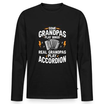 Einige Opas spielen Bingo Echte Opas spielen Akkord - Männer Premium Bio Langarmshirt - Schwarz - Vorne - Nico (187cm)