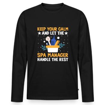 Gestionnaire de SPA Emploi Bien-être Drôle Gestion de SPA Sayi - T-shirt manches longues Premium bio Homme - noir - Devant - Nico (187cm)