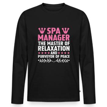 Gestionnaire de SPA Emploi Bien-être Drôle Gestion de SPA Sayi - T-shirt manches longues Premium bio Homme - noir - Devant - Nico (187cm)