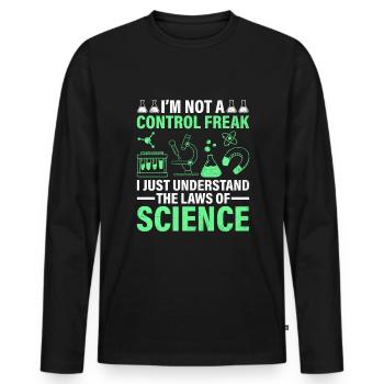 Science Teacher School Teacher Biology Chemistry P - Men's Premium Organic Long Sleeve Shirt - black - Front - Nico (187cm)