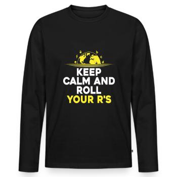 Professeur de langues étrangères École Professeurs de langues - T-shirt manches longues Premium bio Homme - noir - Devant - Nico (187cm)