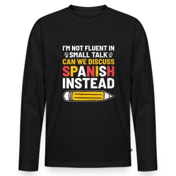 Professeur de langues étrangères École Professeurs de langues - T-shirt manches longues Premium bio Homme - noir - Devant - Nico (187cm)