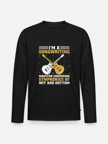 Musiker Songwriter Sänger Musiker Musik Musik Pr - Männer Premium Bio Langarmshirt - Schwarz