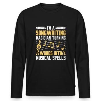 Musician Songwriter Singer Musician Music Music Pr - Men's Premium Organic Long Sleeve Shirt - black - Front - Nico (187cm)