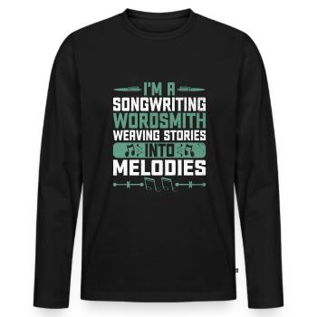 Musician Songwriter Singer Musician Music Music Pr - Men's Premium Organic Long Sleeve Shirt - black - Front - Nico (187cm)
