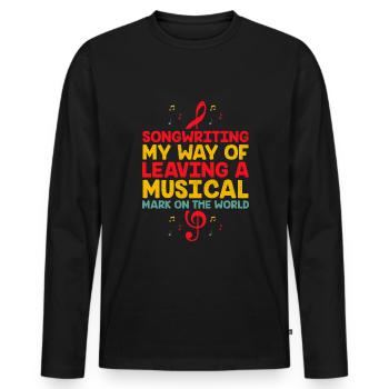 Musician Songwriter Singer Musician Music Music Pr - Men's Premium Organic Long Sleeve Shirt - black - Front - Nico (187cm)