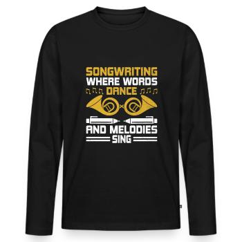 Musician Songwriter Singer Musician Music Music Pr - Men's Premium Organic Long Sleeve Shirt - black - Front - Nico (187cm)