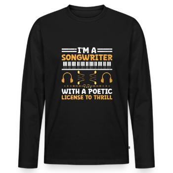 Musician Songwriter Singer Musician Music Music Pr - Men's Premium Organic Long Sleeve Shirt - black - Front - Nico (187cm)