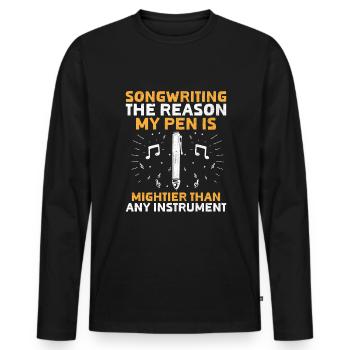 Musician Songwriter Singer Musician Music Music Pr - Men's Premium Organic Long Sleeve Shirt - black - Front - Nico (187cm)