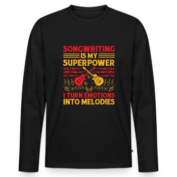 Musician Songwriter Singer Musician Music Music Pr - Men's Premium Organic Long Sleeve Shirt - black - Front - Nico (187cm)