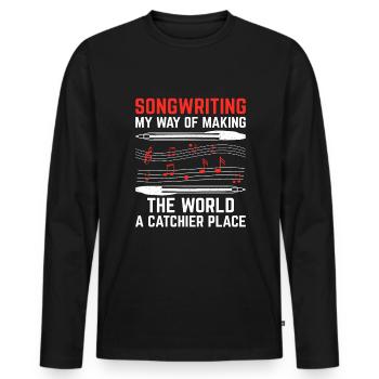 Musician Songwriter Singer Musician Music Music Pr - Men's Premium Organic Long Sleeve Shirt - black - Front - Nico (187cm)