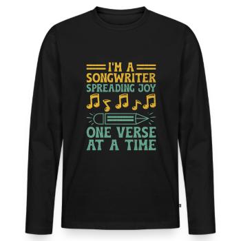 Musician Songwriter Singer Musician Music Music Pr - Men's Premium Organic Long Sleeve Shirt - black - Front - Nico (187cm)