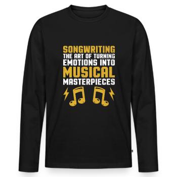 Musician Songwriter Singer Musician Music Music Pr - Men's Premium Organic Long Sleeve Shirt - black - Front - Nico (187cm)