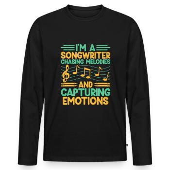 Musician Songwriter Singer Musician Music Music Pr - Men's Premium Organic Long Sleeve Shirt - black - Front - Nico (187cm)