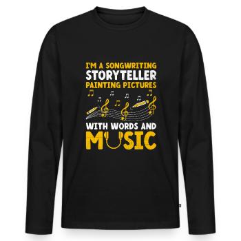 Musician Songwriter Singer Musician Music Music Pr - Men's Premium Organic Long Sleeve Shirt - black - Front - Nico (187cm)