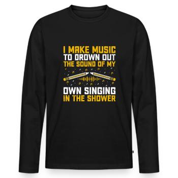 Musicien Auteur-compositeur Chanteur Musicien Musique Musique Pr - T-shirt manches longues Premium bio Homme - noir - Devant - Nico (187cm)