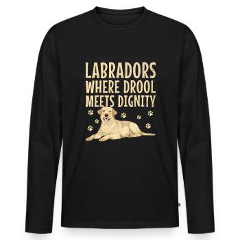 Labradors où la bave rencontre la dignité Labrador Retri - T-shirt manches longues Premium bio Homme - noir - Devant - Nico (187cm)