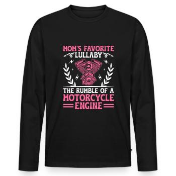 La berceuse préférée de maman : le grondement d’une moto - T-shirt manches longues Premium bio Homme - noir - Devant - Nico (187cm)