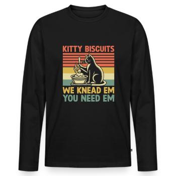 Kätzchenkekse Wir Kneten Em Du Brauchst Em Backen Backen - Männer Premium Bio Langarmshirt - Schwarz - Vorne - Nico (187cm)
