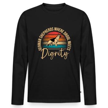 Bergers allemands où la bave rencontre la dignité Shepher - T-shirt manches longues Premium bio Homme - noir - Devant - Nico (187cm)