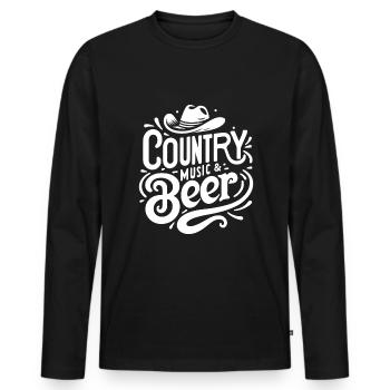 Country Musik Und Bier Trinken Lied Liebhaber Country - Männer Premium Bio Langarmshirt - Schwarz - Vorne - Nico (187cm)