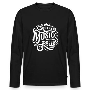 Country Musik Und Bier Trinken Lied Liebhaber Country - Männer Premium Bio Langarmshirt - Schwarz - Vorne - Nico (187cm)