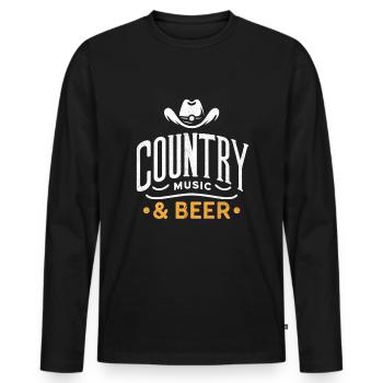 Country Musik Und Bier Trinken Lied Liebhaber Country - Männer Premium Bio Langarmshirt - Schwarz - Vorne - Nico (187cm)