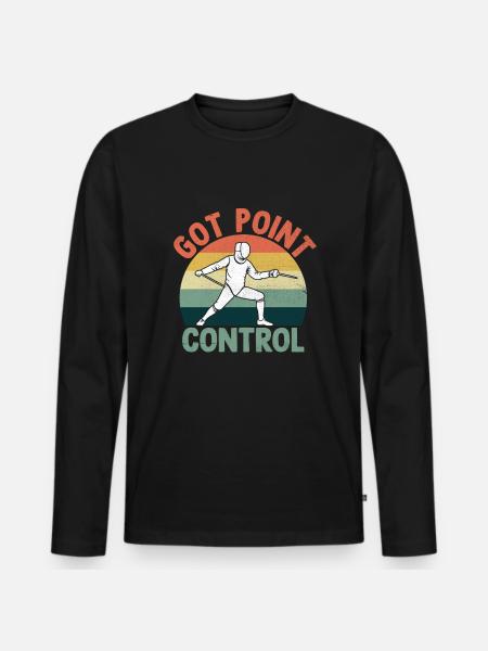 Fik Point Control Hegn Hegn Sværd Fægter - Premium økologisk langærmet T-shirt til mænd - sort