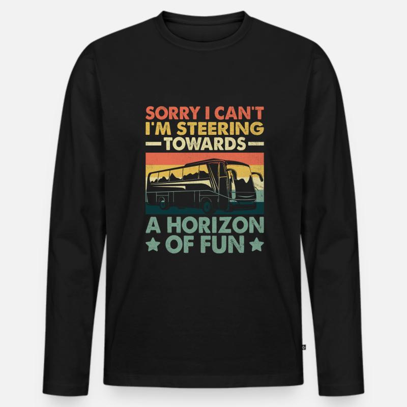 Tut mir leid, dass ich nicht kann, ich steuere auf einen Horizont von - Männer Premium Bio Langarmshirt - Schwarz