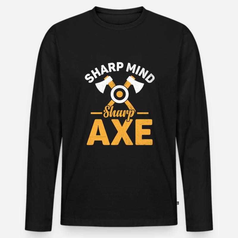 Sharp Mind Sharp Axe Throwing Hatchet Thrower Men's Premium Organic Long Sleeve Shirt
