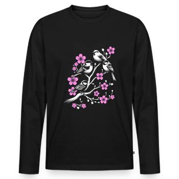 Oiseaux Observation des oiseaux Observation des oiseaux Birdwatcher - T-shirt manches longues Premium bio Homme - noir - Devant - Nico (187cm)