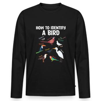 Comment identifier un ornithologue ornithologue - T-shirt manches longues Premium bio Homme - noir - Devant - Nico (187cm)
