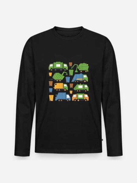 Müllabfuhr Müll Müll sammeln - Männer Premium Bio Langarmshirt - Schwarz