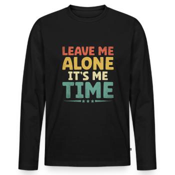 Laissez-moi tranquille C’est moi le temps de dicter pour les introvertis - T-shirt manches longues Premium bio Homme - noir - Devant - Nico (187cm)