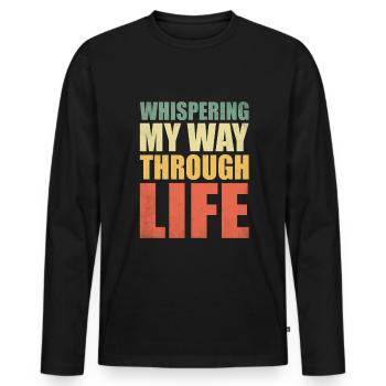 murmurant mon chemin à travers la vie Paroles pour - T-shirt manches longues Premium bio Homme - noir - Devant - Nico (187cm)