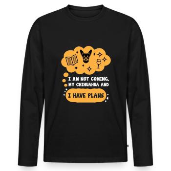 Introvert Chihuahua Sayings For Introverts - Men's Premium Organic Long Sleeve Shirt - black - Front - Nico (187cm)