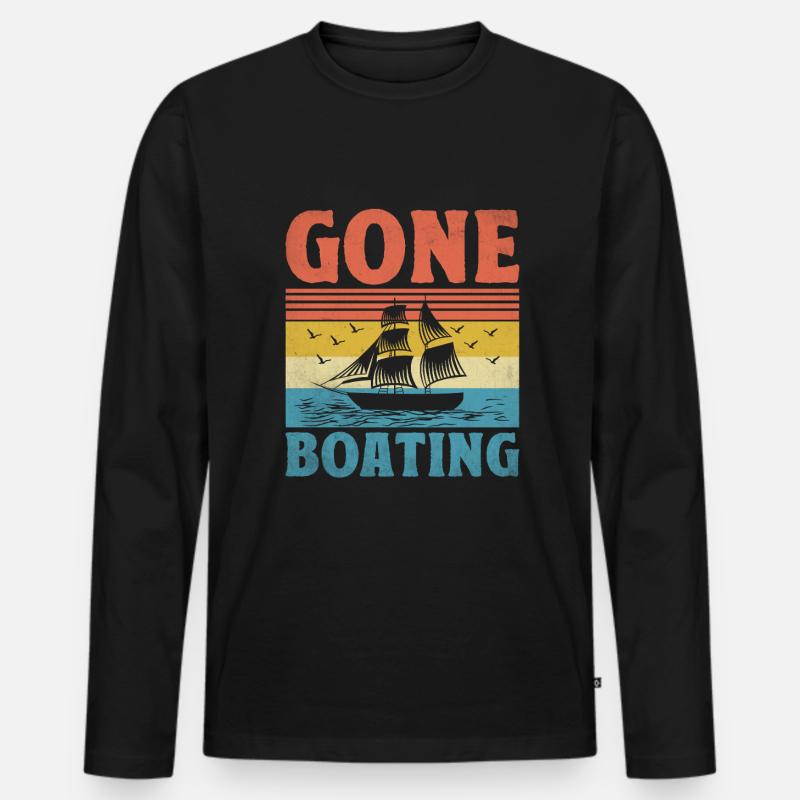 Gone Boating Paddelboot - Männer Premium Bio Langarmshirt - Schwarz