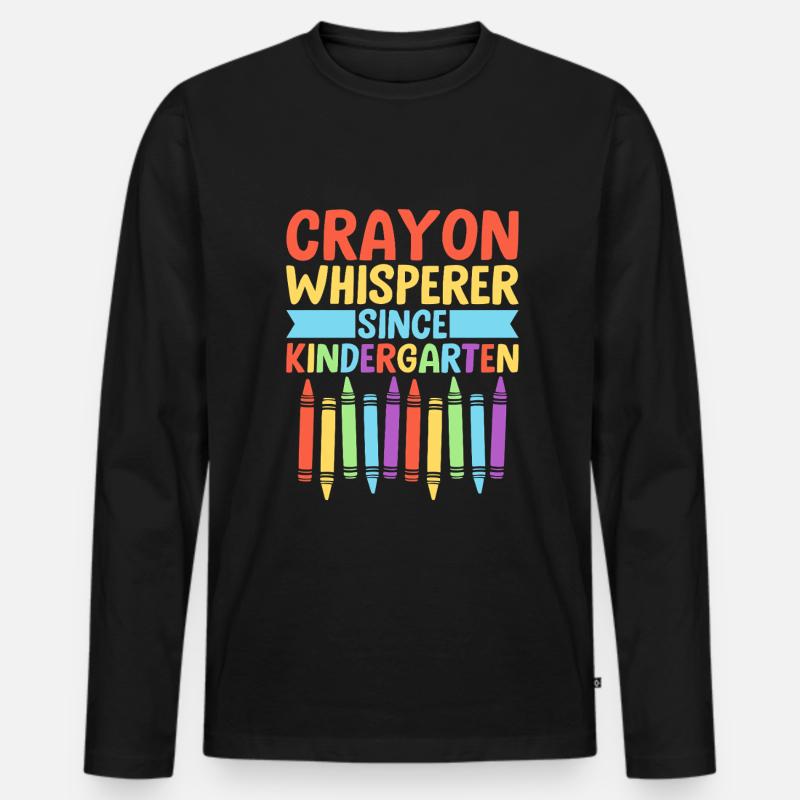Buntstiftflüsterer seit Kindergärtnerin - Männer Premium Bio Langarmshirt - Schwarz