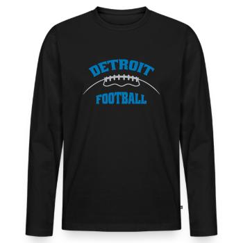 Detroit Football - Men's Premium Organic Long Sleeve Shirt - black - Front - Nico (187cm)