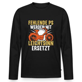 Mofa Mofas Moped Zweirad Mofafahrer Rollerfahrer - Männer Premium Bio Langarmshirt - Schwarz - Vorne - Nico (187cm)