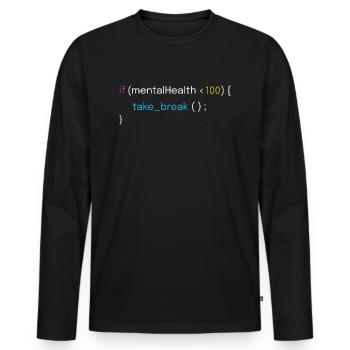 Mental Health und Coding-Design - Männer Premium Bio Langarmshirt - Schwarz - Vorne - Nico (187cm)